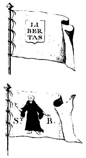 18세기 프랑스 앙시클로페디에 따른 라구사 공화국의 깃발