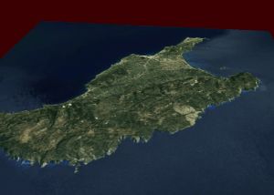 자킨토스 지형의 3차원 보기