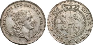 1766년경, 스타니스와프 2세 아우구스트 국왕의 문장이 새겨진 폴란드 동전