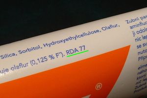 상대적 상아질 마모도(RDA)로 나타낸 치약의 마모도