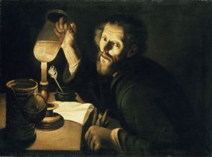 의사의 소변 검사. 트로피메 비고