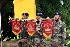 2021년 9월 28일, 하이데라바드 골콘다 포병 훈련소에서 열린 제195회 포병의 날 기념식