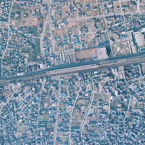 아야세역 주변 항공 사진(1975년 1월 14일 촬영)국토교통성 국토지리원 지도·항공사진 열람 서비스의 항공 사진을 기반으로 작성