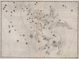 요한 바이어의 『우라노메트리아』(1603년)에 그려진 켄타우루스자리.