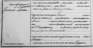 루치아노의 출생 증명서