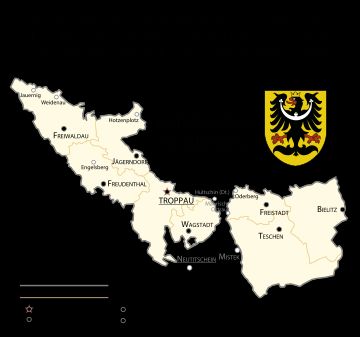 1900년 오스트리아의 왕령지로서의 실레시아 행정 구역