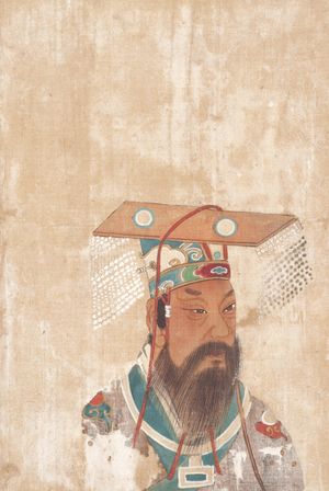 피라델피아 미술관에 소장된 「명인 초상화」(Portraits of Famous Men) 앨범(약 1900년경)에 묘사된 손권의 모습