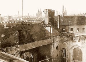 1938년 11월, 수탈의 밤(Kristallnacht) 이후 파괴된 아헨 구 시나고그