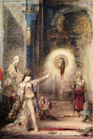 귀스타브 모로(Gustave Moreau)의 수채화 세례자 요한의 머리의 환영(L'Apparition) 혹은 살로메와 세례자 요한의 머리의 환영(Salome and the Apparition of the Baptist's Head), 1876년