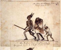 캐나다에서 싸우던 시절 타운젠드가 그린 인디언