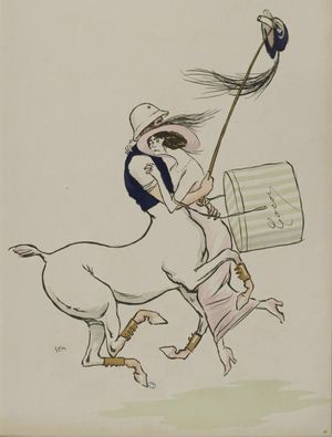 세무가 그린 샤넬과 아서 캐플 "보이"를 그린 풍자화 (1913년)