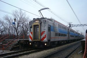 Metra Electric Highliners at 59th Street station.