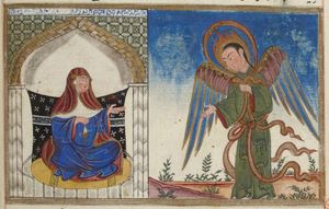 1307년에 복사된 과거 세기의 남은 징표들에 나오는 성모 영보