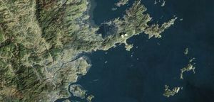 중화인민공화국 롄장현 일부와 중화민국 롄강현 일부를 포함한 위성 이미지