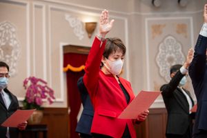 총통부에서의 주미대표 취임 선서식(2020년 7월 20일)