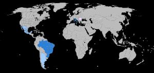 공식 지위에 따른 베네토어의 지리적 분포