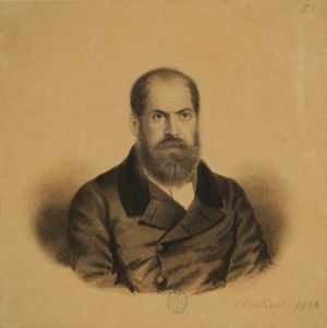 이냐시오 바스(Ignacio Baz)가 그린 사르미엔토 초상화.