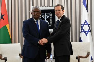 엠발로와 이스라엘 대통령 이삭 헤르초그 예루살렘, 이스라엘, 2024년 3월 3일