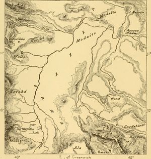 소말리아 가다부르시 디르 씨족을 특징으로 하는 하라르의 오래된 지도.