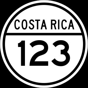 코스타리카 국도 123호선 표지