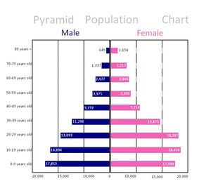 산타테클라 인구 집단 및 연령 차트