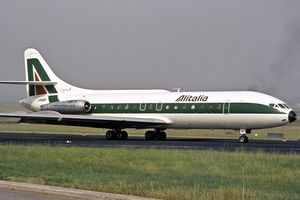 1973년 뒤셀도르프 공항의 알이탈리아(Alitalia) 수드 에비아시옹 카라벨(Sud Aviation Caravelle)