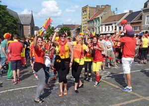 2014년에 촬영된 벨기에 국가대표팀 팬들