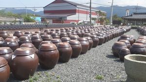 전라남도 강진의 한국 장독대