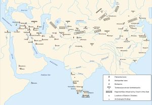 중세 시대 동방 교회의 최대 확장 범위