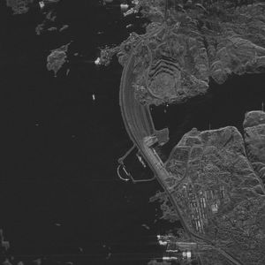 움브라(Umbra)사가 촬영한 이집트 아스완댐(Aswan Dam)의 레이더 영상