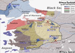 그리스-터키 전쟁 1919-1922 지도