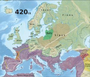 420년 로마 제국의 지도