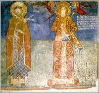 부크와 스테판 (류보스틴야 수도원의 프레스코화, 1402~1405년)