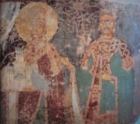 스테판과 부크 (루데니차(Rudenica) 수도원 프레스코화, 1402~1405년)