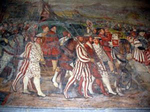 프레스코화의 세부 사항, 군인 포함