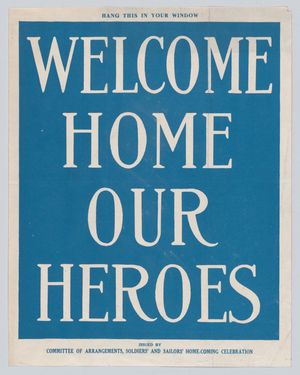 귀환하는 군인과 해병대원들을 위한 축하 포스터