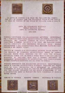 유네스코 세계유산 목록의 비첸차 명판