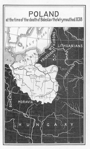 12세기 폴란드-독일 국경이 나타난 지도