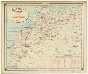 1928년 프랑스 보호령이 작성한 모로코 경제 지도
