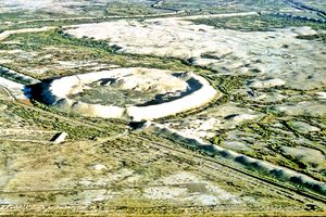 메르브의 원형 유적지 에르크 칼라 항공 사진