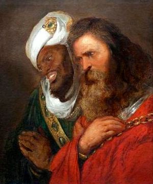 기 드 뤼지냥과 살라딘. 1625년 얀 리번스의 Saladin en Guy de Lusignan