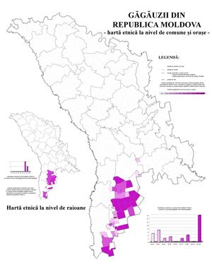 몰도바 내 가가우즈인 분포도