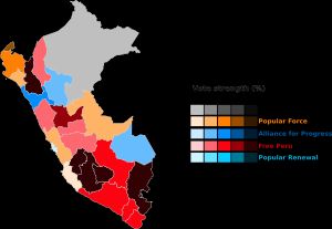 지역별 최다 득표 정당 득표율 지도