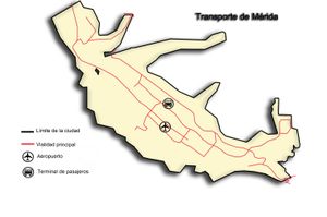 메리다의 교통 지도