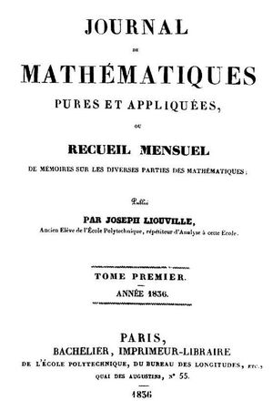 《순수·응용 수학 저널》 1836년 호