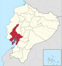 에콰도르 과야스 주. 발자르와 엘 엠팔메 주는 주의 북쪽 부분을 형성한다.