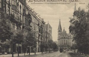 카이저 빌헬름 기념 교회 전경, 1916년 엽서