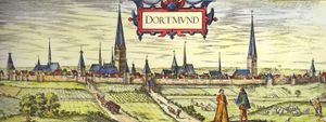 게오르그 브라운과 프란츠 호겐베르크가 그린 도르트문트의 역사적 모습 (1572년에서 1618년 사이)