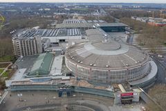 메세센터 웨스트팔렌하렌. 최전경의 원형 건물이 웨스트팔렌하렌이다.