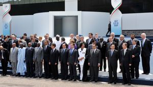 2009년 7월 11일, 이탈리아 라퀼라에서 열린 G8 정상회의.